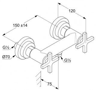 Смеситель для душа Kludi Nova Fonte Classic хром 207100520